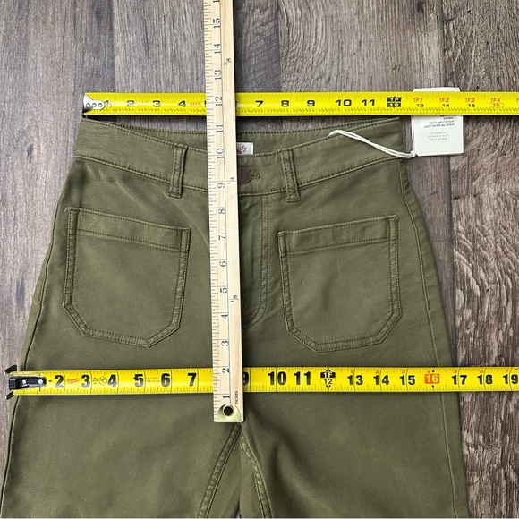 Faherty Stretch Wide Leg Pants Women’s Size 24 Military Olive Green - Picture 7 of 8